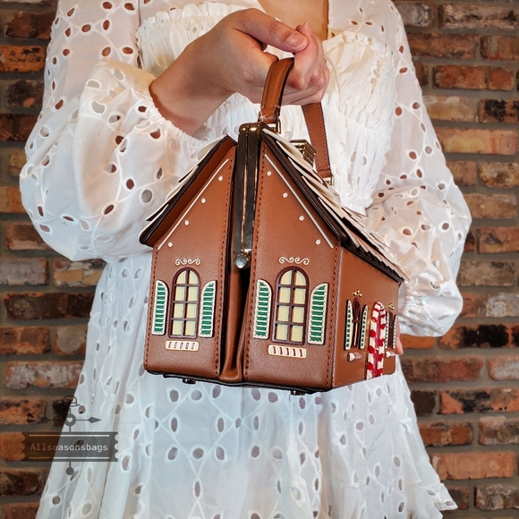 NWT AUTHENTIC Kate Spade Holiday Gingerbread House Novelty Crossbody Handbag - Picture 6 of 10